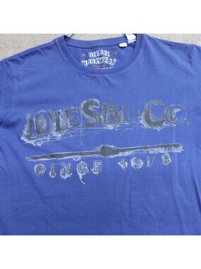 Diesel Shirt Large Blue Spellout
